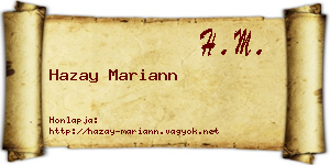 Hazay Mariann névjegykártya