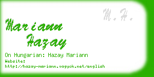 mariann hazay business card